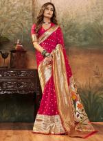 Paithani Silk Pink Festival Wear Weaving Saree